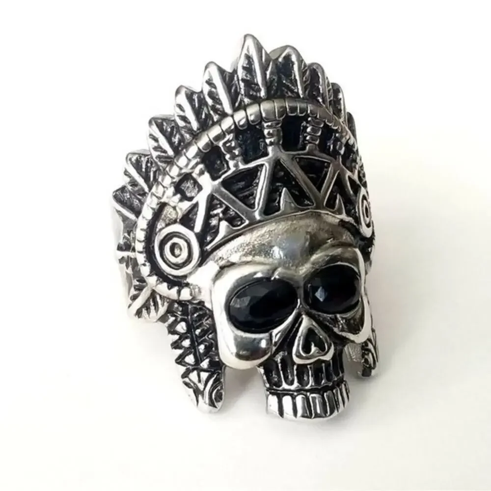 New stainless steel skull biker ring size‎ 12
